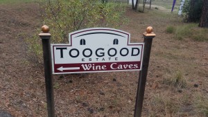 Toogood Winery Road Sign