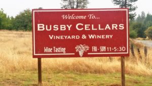 Busby Cellars Winery Sign