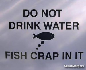 Don't drink water Fish crap in it  